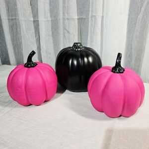 Pink and Black Decorative Pumpkins